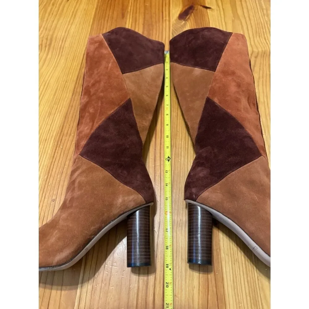 Ulla Johnson Jerri Cowhide Suede Patchwork Knee High Tall Boots Size EUR 38 US 8